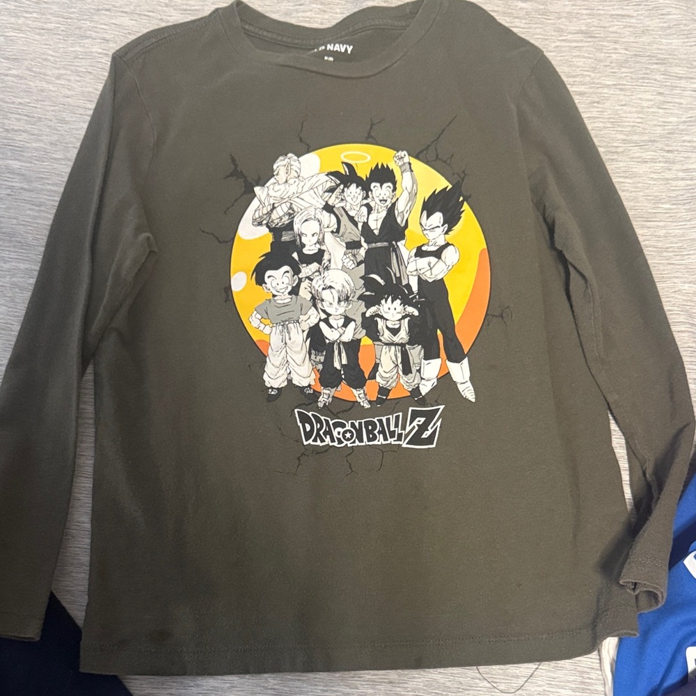Old Navy Kids Dragon Ball Z Olive Long Sleeve Tee